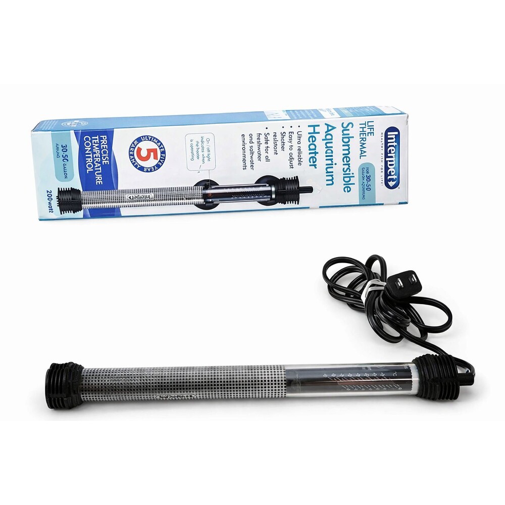 Interpet Life Thermal Submersible Aquarium Heater For 30-50 Gal 200 Watt